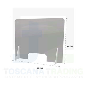 PANNELLO POLICARBONATO (75 L X 60 H) CON BASI E APERTURA 30 X 15