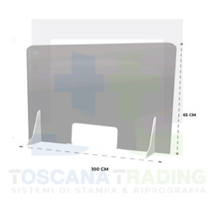 PANNELLO POLICARBONATO (100 L X 65 H) CON BASI E APERTURA 30 X 15